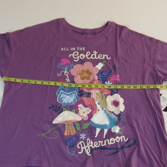 Disney Alice in Wonderland "In The Golden Afternoon" Graphic T-Shirt Juniors XL - Picture 6 of 7